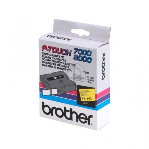 Brother TX141 Ruban pour P-Touch 7000/8000/PC 18 mm Noir/Transparent 