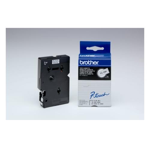 Brother tape noir sur blanc (TC291), 9mm, laminé