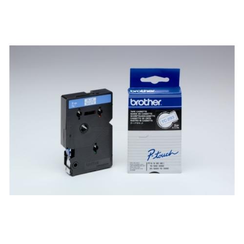 Brother tape bleu sur blanc (TC293), 9mm, laminé