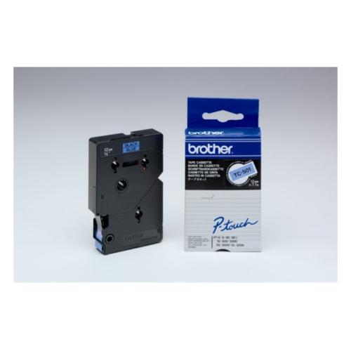 Brother tape noir sur bleu (TC501), 12mm, laminé