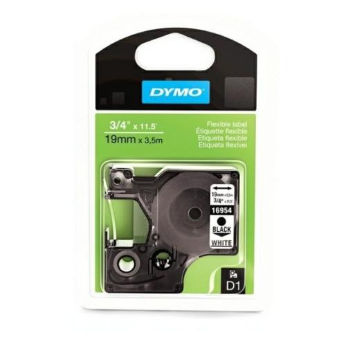 Dymo Ruban d'écriture LetraTag noir sur blanc (16960 / S0718070), 19mm, laminé