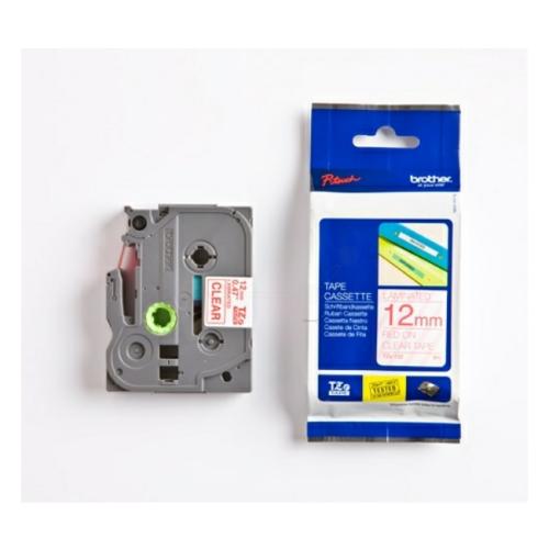 Brother tape rouge sur transparent (TZE132), 12mm, laminé