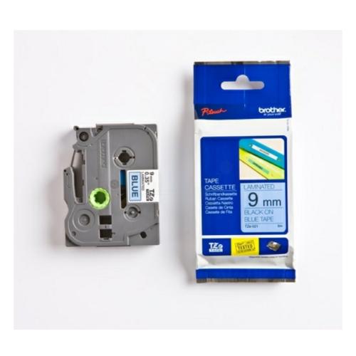 Brother tape noir sur bleu (TZE521), 9mm, laminé