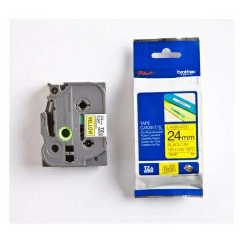 Brother tape noir sur jaune (TZE651), 24mm, laminé