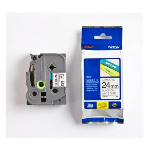 Brother tape noir sur blanc (TZE251), 24mm, laminé