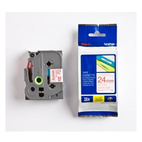 Brother tape rouge sur blanc (TZE252), 24mm, laminé