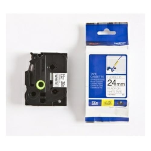 Brother tape noir sur blanc (TZEFX251), 24mm, flexible laminated