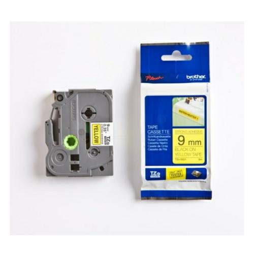 Brother tape noir sur jaune (TZES621), 9mm, laminé