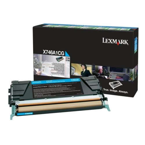 Lexmark toner cyan (X746A1CG / 0X746A1CG) (Retour)