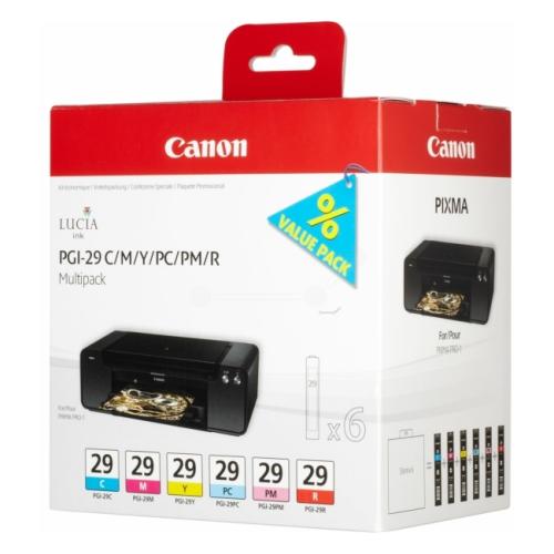 Canon cartouche d'impression cyan / magenta / jaune / photo cyan / photo magenta (4873B005 / PGI29) (multipack)