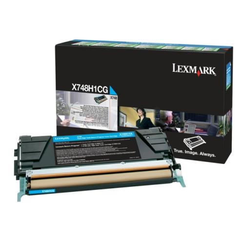 Lexmark toner cyan (X748H1CG / 0X748H1CG) (Retour)