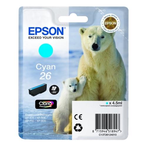 Epson cartouche d'impression cyan (C13T26124012 / 26)