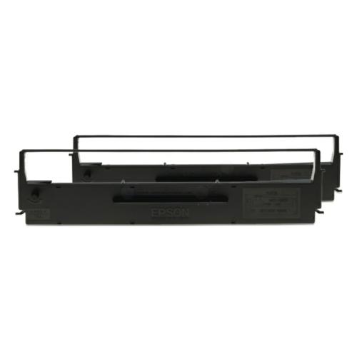 Epson ruban noir (C13S015614 / S015614) (Double Pack)