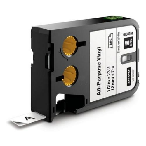 Dymo étiquettes noir sur blanc (1868751), 12mm