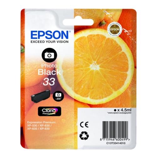 Epson cartouche d'impression photo noire (C13T33414012 / 33)