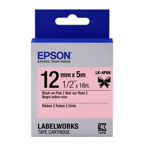 Epson étiquettes black/Rose (C53S654031 / LK4PBK)