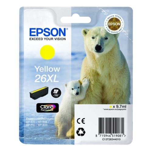 Epson cartouche d'impression jaune (C13T26344012 / 26XL) (grande capacité)