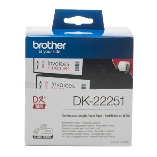 Brother étiquettes rouge / noir sur blanc (DK22251), 62mm