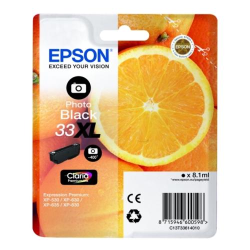 Epson cartouche d'impression photo noire (C13T33614012 / 33XL) (grande capacité)