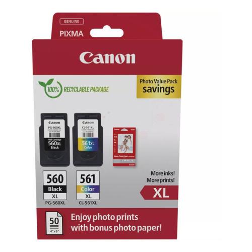 Canon Cartouche d'encre / Papier photo noir / couleur (3712C008 / PG560XL+CL561XL) (Double Pack, multipack)