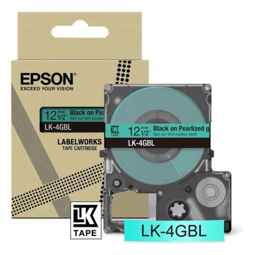 Epson étiquettes noir / vert (C53S672102 / LK4GBL)