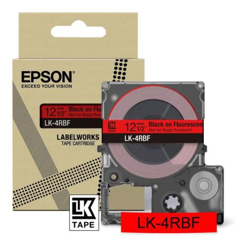 Epson étiquettes noir / rouge (C53S672099 / LK4RBF)