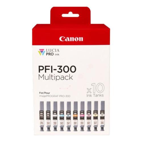 Canon cartouche d'impression photo noire / noir mat / cyan / magenta / jaune / photo cyan / photo magenta / rouge / gris / optimizer (4192C008 / PFI300) (multipack)