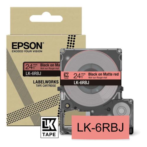 Epson étiquettes noir / rouge (C53S672073 / LK6RBJ)