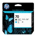 HP tête d'impression noir mat / cyan (C9404A / 70)