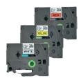 Brother tape noir sur blanc / rouge / jaune (TZE31M3), 12mm, laminé (multipack)