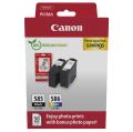 Canon Cartouche d'encre / Papier photo noir / couleur (6205C004 / PG585CL586) (Double Pack, multipack)